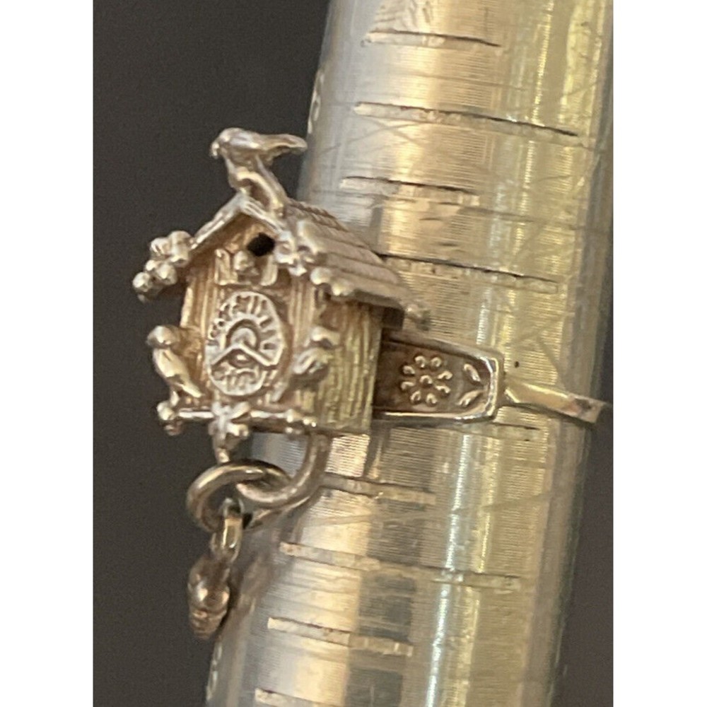 NF STERLING SILVER cuckoo clock  RING SIZE 7 925 FINE 4.5 Grams - Picture 3 of 5